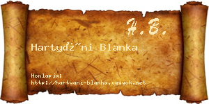Hartyáni Blanka névjegykártya